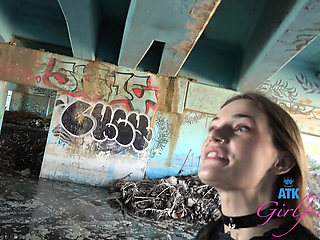 Juniper Ren Car Blowjob POV - Amateur Model Fucked Hard in Public Vacation Fun