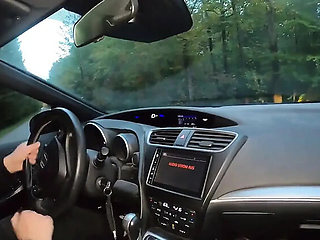 Amateur MILF Threesome in Car - German Cougars Pegging Rideshare Driver