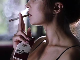 Amateur busty brunette masturbates and does hand job