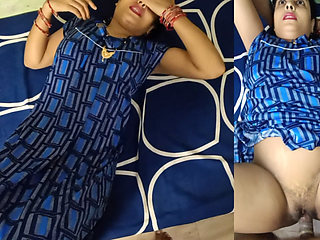 Beautiful desi village bhabhi  first honeymoon with his college lover in his bedroom.