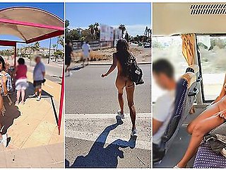 Public Bus Ride And Walk Embarrassed Enf