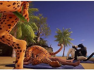 Orgy With Sexy Furry Girls On The Beach Intense Wild Sex