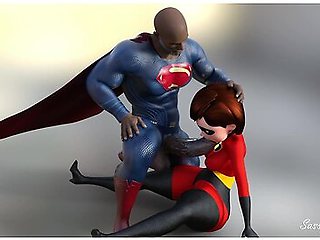 Helen Parr Anal Fucked By Black Superman Parody