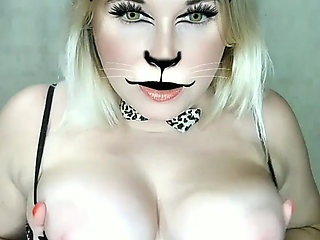 Chubby MILF in Cat Costume Big Tits
