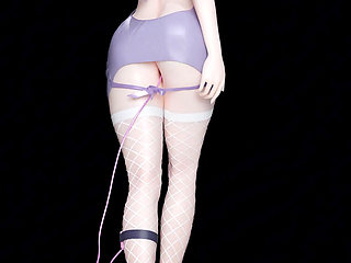 Exid - Hot Pink white Fishnet Stockings; Butt Plug; Twin Ponytails