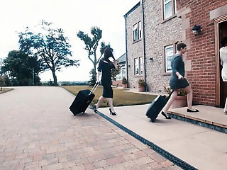 Big Tits Girls Getaway: Sam Bourne, Ella Hughes & Stella Cox Lesbian Sex & Blowjob Compilation