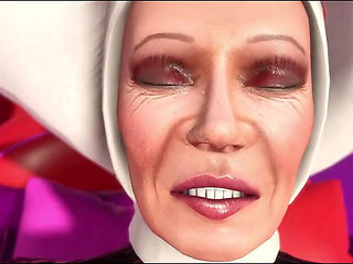 Horny Granny Nun and Strong Ebony Man
