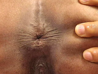 Cute Ebony Fuck Mout and Fuck Ass Glass Dildo