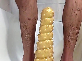 A Huge Dildo Stretches My Anal Hole