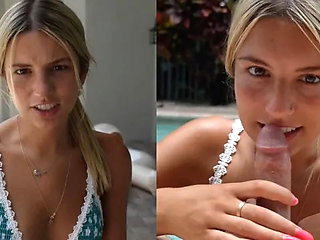 My Step Brother got Hard in the Pool so I Sucked His Cock