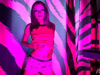 Striptease with Small Tits and Shaved Pussy!