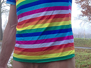 Skinny twink has to piss. First huge on the day outdoor. Starts with sperm