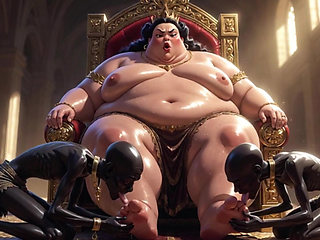 Huge BBW Mistress Foot Worship - Slaves Licking Her Feet to Ecstasy