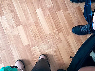 Three Female Students Gathered Together in an Empty Lecture Hall During a Break to Have Sex