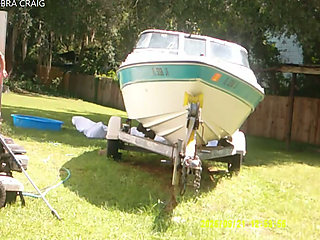9-21-26 COBRAS BUFFING OUT THE RED NECK BOAT POOL AND DISCUSSING A CLEAR COAT FOREASY MAINTENANCE.