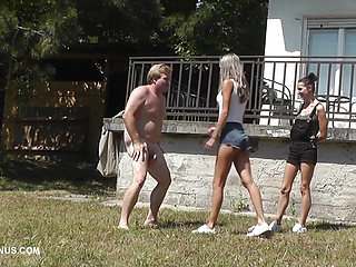 Dyanna and Tatjana Are Playing in the Garden!