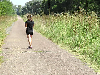 Patricia undresses under the summer sun