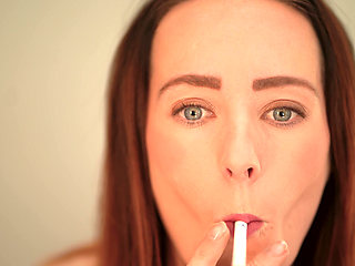 Close up Smoking - Sexy Lip & Smoke Tease