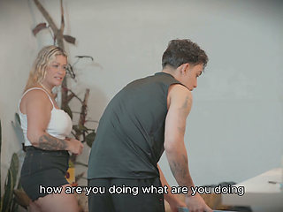 Colombian Blonde Stepmom Fucks Her Stepson with Big Cock Until He Cums Inside Her!