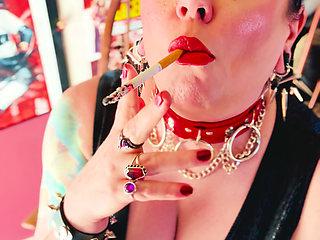 A Smoking Mistress, Tina Snua, Smoking 2 Cigarettes Tip To Tail - Drifting  OMI OME snap Inhales