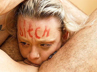 Skinny Bitch Gets Extreme Rough Face Fucked