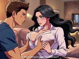 Stepmom teach his stepson how to sequese big natural tits 3D Anime