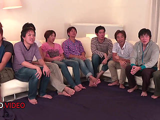 Intense Japanese blowjob session with staggeringly sexy Mihono servicing many cocks