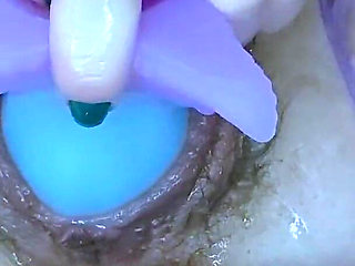 Lunaxscorpia Stretches Her Hairy Fat Pussy with Rainbow Fantasy Dildo & Fists Hard, Creams All Over