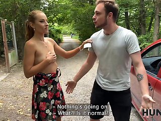 Hunt4k. crimson riding spandex hood has such a filthy mind so she didn\u2019t care about her boyfriend and fucked a stranger