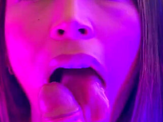 POV Blow Job in Neon Light From Latina Pornstar Mianins