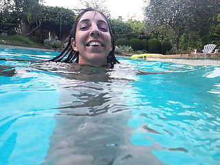 Amateur Hungarian MILF Gets Fucked in Pool by Ex - Outdoor Creampie & Deep Throat