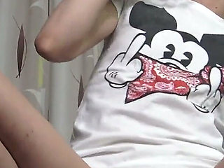 Teenie Dildo Riding Smoking!