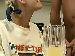 Blonde German Amateur Gets Anal Doggy Style on Kitchen Table