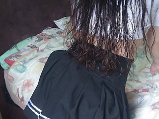 Curious Goddess - Hot Brunette Wearing Only a Towel, Very Horny