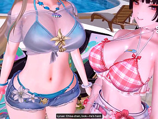 Wuthering Waves - Chisa and Lynae Slutty Ride Turns Into BBC Sex Gangbang - 3D Hentai Animations