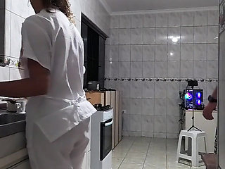 The Maid's Creampie Routine at Her New Job.