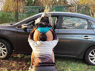 Hijab MILF Outdoor Car Romance - Ass Kissing, Face Sitting and Big Ass Love Making