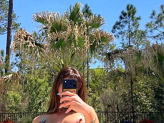 Natalie Roush Teases In Bikini By The Pool Onlyfans Video