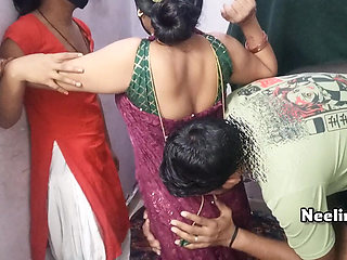 Indian Best Threesome Sex First Time Two Girls and One Guy Hardcore FFM.