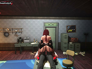 Detective Interrogates Busty Redhead Hard in His Office