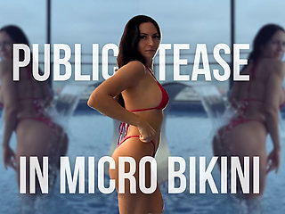 Tease in Micro Bikini in the Pool