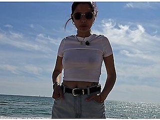 Stepsister Has Public Sex On The Beach!