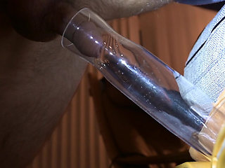 Vacuum suck ropes of cum from guys cock