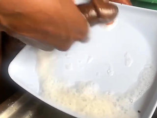 He Washed the Dishes Clean with His Cute Sweet Dick