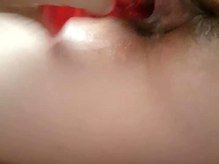 Big Red Dildo From the Side