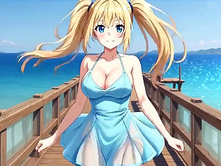 Blonde Mini Dress Slut Pier Ass & Tit Flash Loud Masturbation Ai Generated
