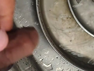 Man showering hid black chammy today