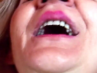 Blonde skinny gilf with extremely hairy pussy is really fucked again after a long time