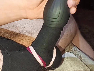 Using vibrator Toy on needyCock