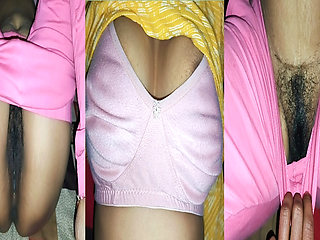 At night, my dress was undressed, my brother-in-law fucked my thick hairy pussy with a thick cock.